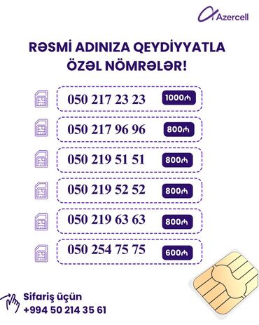Başqa xidmətlər: Xüsusi Azercell nömrələri – rəsmi adınıza rəsmiləşdirmə ilə. Təklif — 4