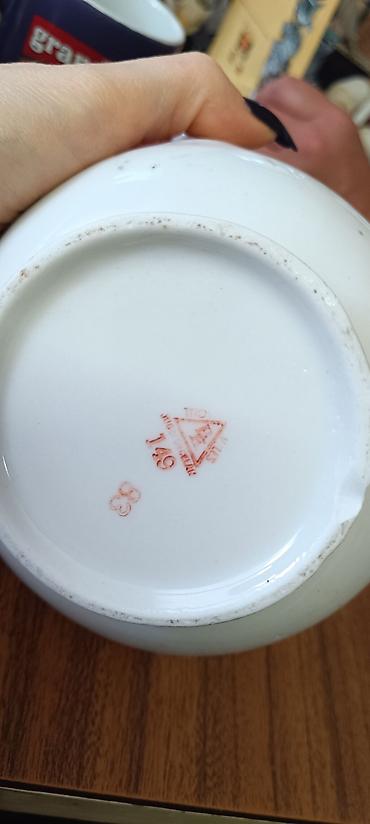 cediljka za cvarke: Porcelanska sosijera/vrč za sos – Zaječar (ZTL) “Timočanka”, model 149 — 3
