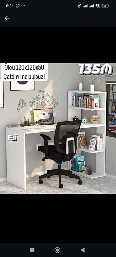 l masa: Künc masa, Polkalı, Siyirməsiz, Sadə laminat, Zəmanətsiz, Kredit yoxdur — 1