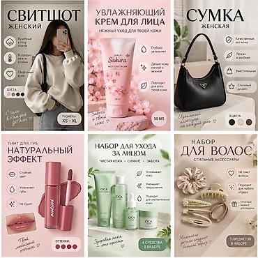 🎀 Создаю красивые карточки товаров. ✨ Оформление карточек одежды