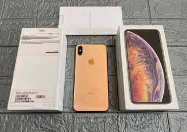 ayfon telfonu: IPhone Xs Max, 64 GB, Qızılı, Zəmanət, Simsiz şarj, Face ID