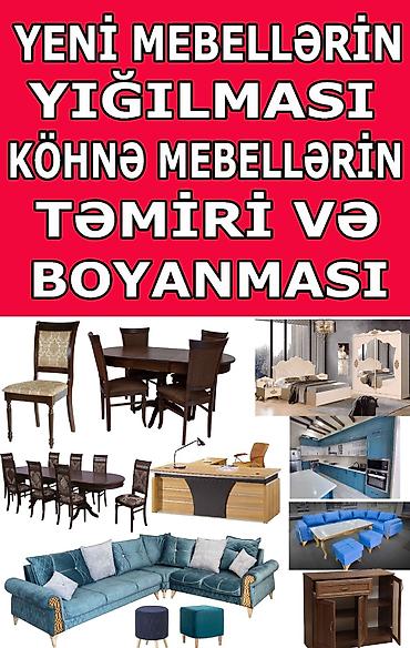 mebel parçaları: Xidmət: Yeni mebellərin yığılması, köhnə mebellərin təmiri və — 1