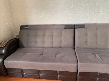 мебель жасайбыз: Диван-кровать, цвет - Черный, Б/у