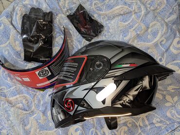 шлем мото: Шлем ORZ размер L в комплект банданка, перчатки и визер шлем каска