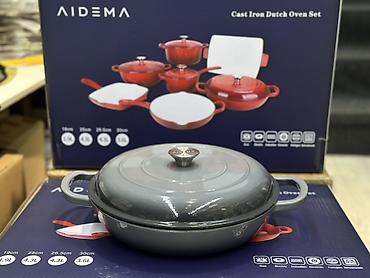 галоген: Набор чугунной посуды AIDEMA — Cast Iron Dutch Oven Set. Состав — 4