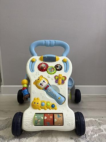 Детские ходунки: Развивающая каталка-ходунки для малышей - Устойчивая конструкция на 4 — 3