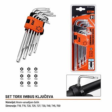 KMT Srednji imbus ključevi metara 9363632 Set Torx imbus ključeva