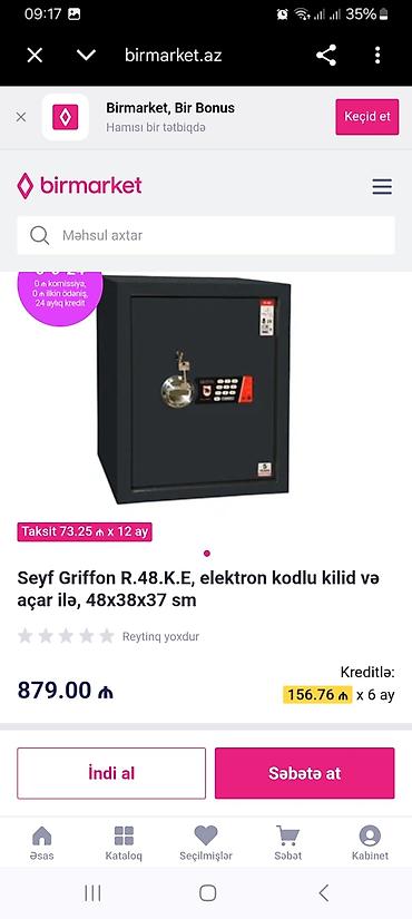 seyf dolab: Baha alinib Seyf Griffon R.48.K.E – elektron kodlu kilid və açar ilə — 2