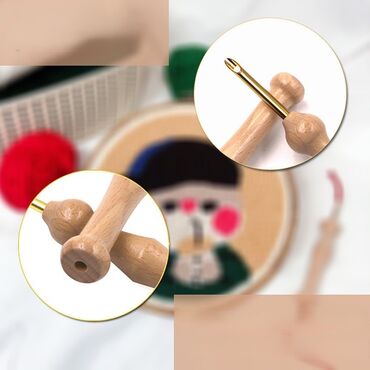 швейный: Шило для вязания и вышивания с деревянной ручкой