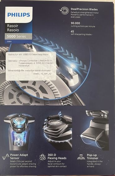 Philips Shaver 5000 Series – Model S5883/10 elektrik tıraş maşını -