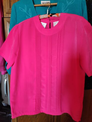 Blouses: XL (EU 42), Viscose, Single-colored, color - Pink