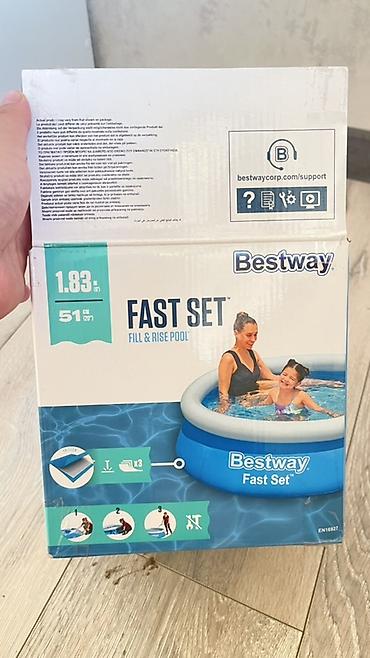 летние: Надувной каркасный бассейн Bestway Fast Set - Серия: Fast Set, Fill — 1