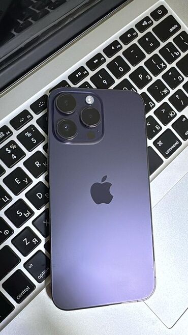 наушник п9: IPhone 14 Pro Max, Б/у, 256 ГБ, Deep Purple, Зарядное устройство, Защитное стекло, Чехол, 86 %