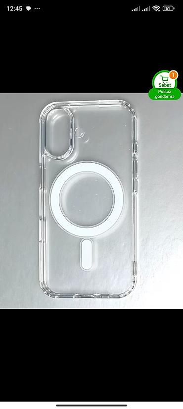 iphone xa: Şəffaf MagSafe dəstəkli telefon qabı iPhone 16 plus kabrosu təzədir — 1