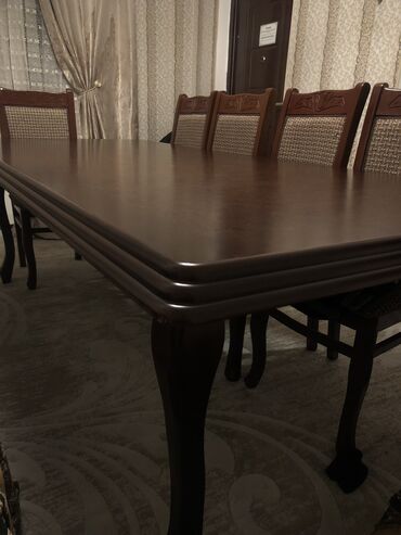 bez materiallı stol: Qonaq otağı üçün, Açılmayan, Dördbucaq masa, 8 stul
