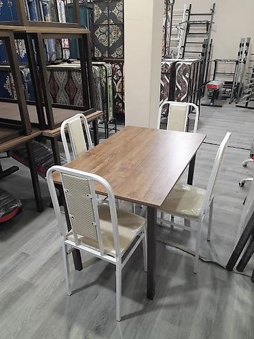 Bağ, çöl mebeli: Yeni, Dördbucaq masa, 4 stul, Açılmayan, Stullar ilə, Taxta, Azərbaycan — 2