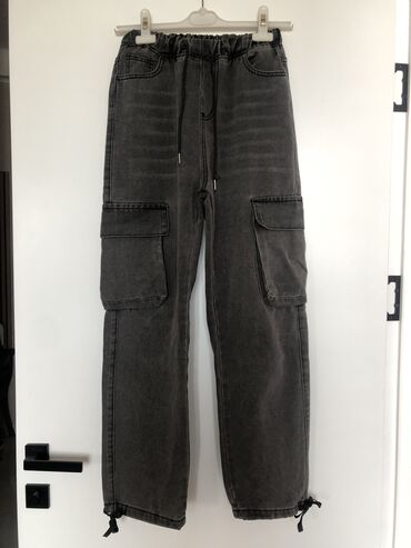 джинсы размер м: Карго, Высокая талия, Вареные