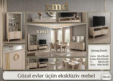 2 mertebe evler: Qonaq Dəsti – eksklüziv dizaynlı mebel komplekti Tərkib və ölçülər: - — 1