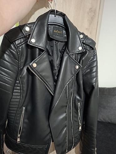 tasnice: Ženska biker jakna – Red Xel R, veličina L - Materijal: crna eko koža — 1