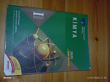 kitab rəf: Məhsul: “Kimya – Test Toplusu 2025” (I hissə) Nəşriyyat: Dövlət — 1