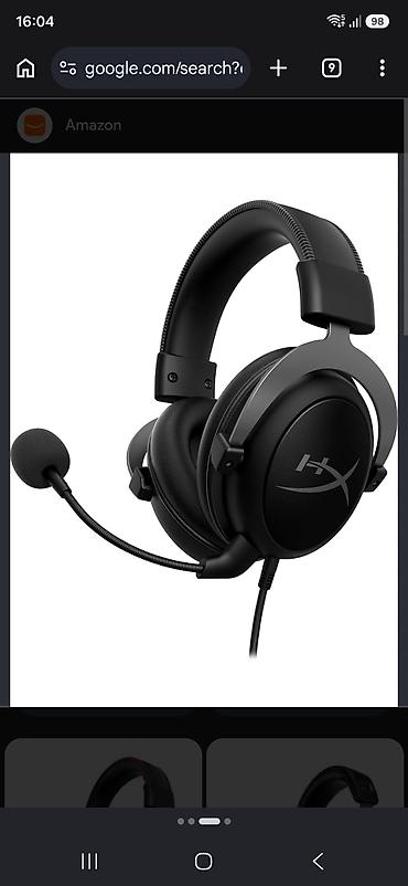 İşlənmiş Simli Qulaqcıqlar, HyperX, rəng - Qara
