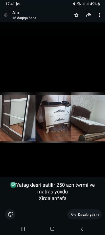 transformator 250 kva: ✅Yatag desri satilir 250 azn twrmi ve matras yoxdu
Xirdalan*afa