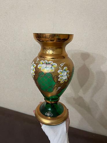 Digər dəstlər və servizlər: Bədii şüşə dekor dəsti - Material: qalın şüşə - Üstlük: parlaq qızılı — 2