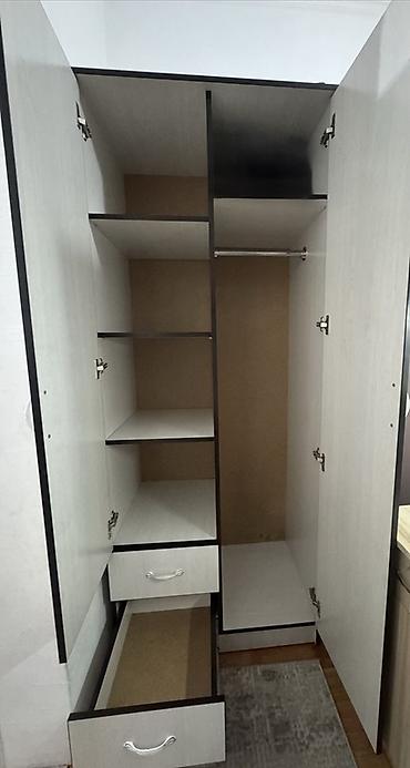 standing mirror: Шифоньер, шкаф для одежды, Б/у, Прямой, МДФ — 1