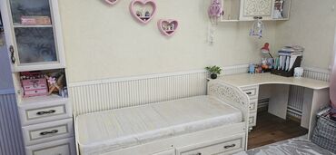 Детские гарнитуры: Детская гарнитура, Б/у, Для мальчика, Для девочки, МДФ, цвет - Бежевый, Самовывоз — 9