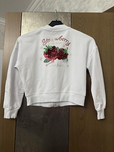 monnalisa: Uşaq üçün ağ rəngdə yüngül sweatshirt/kardiqan tipli üst geyimi — 2