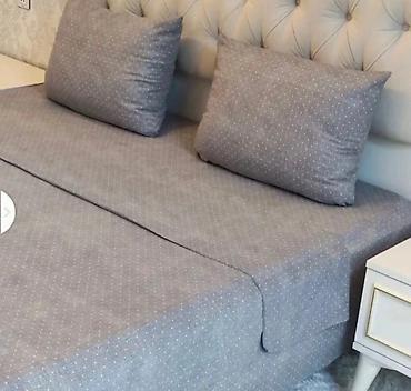 Комплекты постельного белья: Комплект постельного белья с принтом клетку, выполненный в синих и — 9