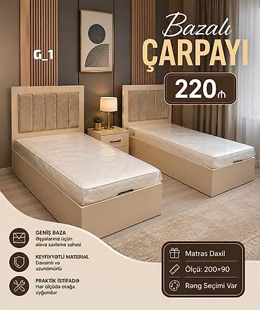 gence kravatlar: Yeni, Təknəfərlik çarpayı, Bazalı, Matras ilə, Siyirməsiz — 1