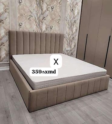 Mebel dəsti – yumşaq başlıqlı ikinəfərlik çarpayı və döşək - Müasir