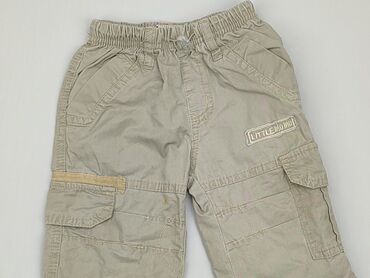 czarne spodnie materiałowe z wysokim stanem: Baby material trousers, 9-12 months, 74-80 cm, condition - Good