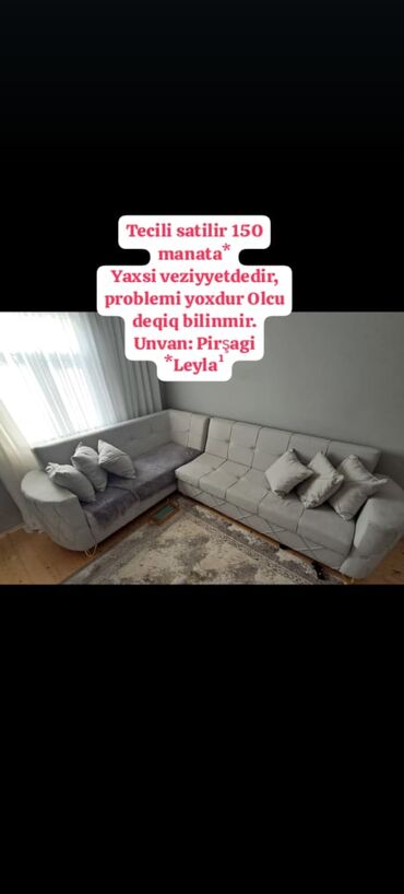 raskladuska satisi: Künc divan, İşlənmiş, Bazalı, Parça, Çatdırılma yoxdur