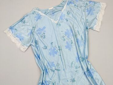 niebieska bluzki w kwiaty: Koszula nocna, 3XL, stan - Bardzo dobry