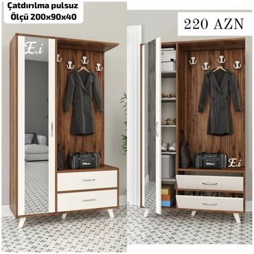 Dolablar: Açılan, 1 qapı Düz dolab, Dəhliz dolabı