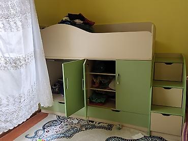полк: Двухъярусная детская кровать, Б/у, ЛДСП, цвет - Бежевый — 2