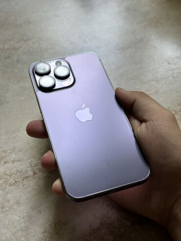 Apple iPhone: IPhone 14 Pro Max, Б/у, 128 ГБ, Deep Purple, Зарядное устройство, Защитное стекло, Чехол, 88 %