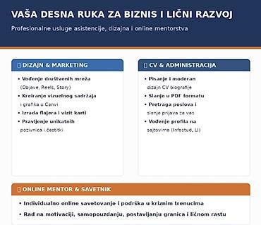 cv na srpskom: Profesionalne usluge asistencije, dizajna i online mentorstva — 2