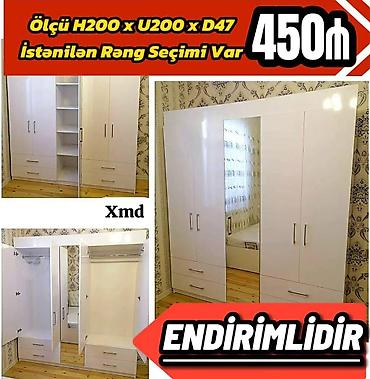 balaca şkaf: Yeni, 5 qapı, Güzgülü, Ağ, Açılan, Düz dolab — 1