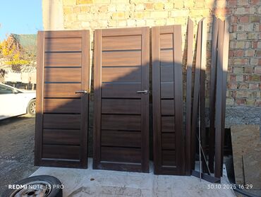 дверь внутренняя: Межкомнатная глухая дверь, МДФ, В лофт стиле, цвет - Коричневый