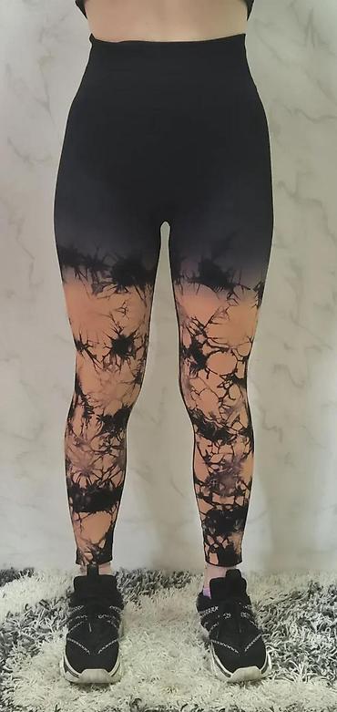 Helanke, biciklistički šortsevi: Ženske sportske helanke sa visokim strukom - Kroj: visok, širok pojas — 6