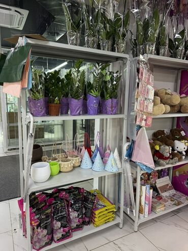 оборудование для магазина бу: Металлический стеллаж-витрина для магазина - Материал: металл, полки