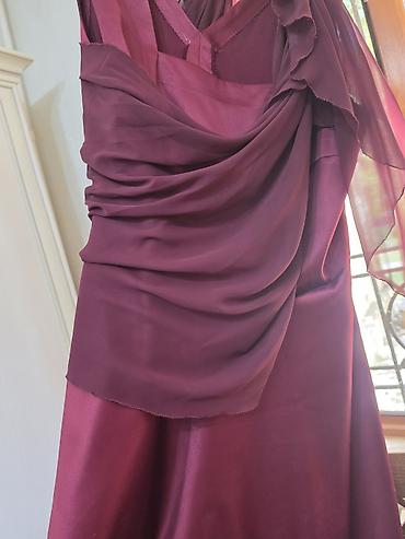 Donlar: Bordo rəngli ziyafət/libas - Model: Asimmetrik dizaynlı - Material — 1
