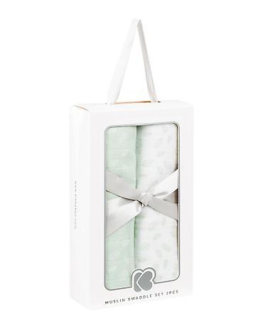 joop patike: KikkaBoo Pelene od muslina – set 2 komada, 80 x 80 cm, Leaves Mint - — 2