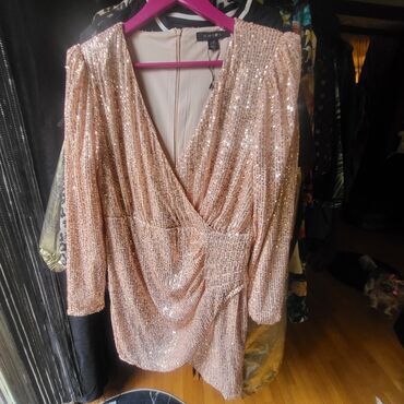 haljina sada: XL (EU 42), bоја - Roze, Večernji, maturski, Dugih rukava