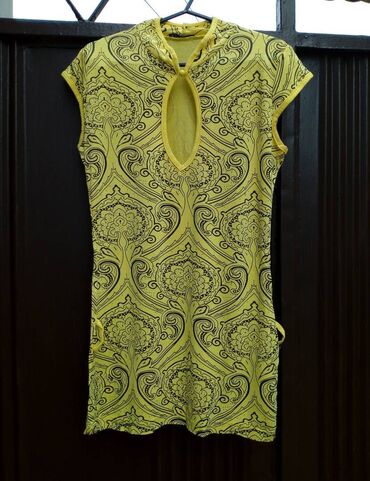 haljine duge: M (EU 38), bоја - Žuta, Drugi stil, Kratkih rukava