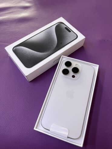 кулеры для телефон: IPhone 15 Pro, Колдонулган, 256 ГБ, White Titanium, Куту, 90 %