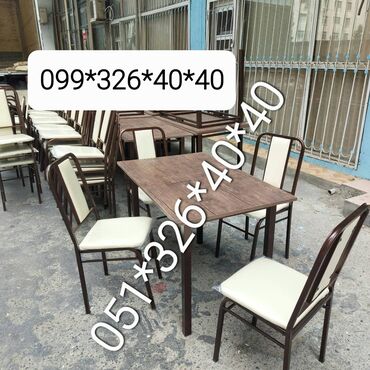 Masa və oturacaq dəstləri: Qonaq otağı üçün, Yeni, Açılan, Dördbucaq masa, 2 stul — 30